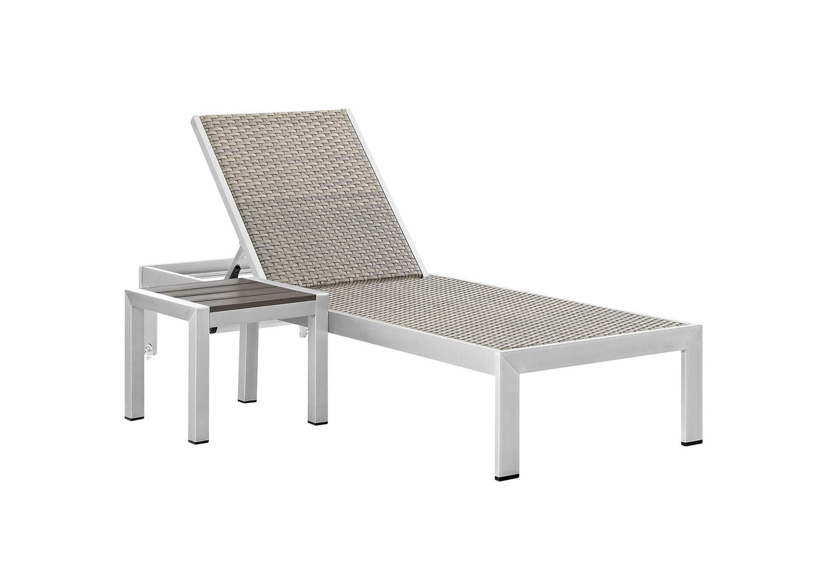 EEI-2475-SLV-GRY-SET Shore 2 Piece Outdoor Patio Set By Modway