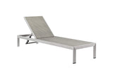 EEI-2478-SLV-GRY-SET Shore Outdoor Patio Aluminum Chaise Set Of 4 By Modway