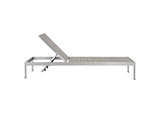 EEI-2478-SLV-GRY-SET Shore Outdoor Patio Aluminum Chaise Set Of 4 By Modway