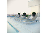 EEI-2479-SLV-GRY-SET Shore Outdoor Patio Aluminum Chaise Set Of 6 By Modway