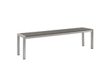 EEI-2480-SLV-GRY-SET Shore 3 Piece Outdoor Patio Aluminum Dining Set By Modway