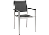 EEI-2483-SLV-BLK-SET Shore 5 Piece Outdoor Patio Aluminum Dining Set By Modway