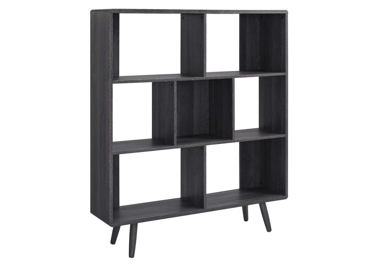 EEI-2529-CHA Transmit 7 Shelf Wood Grain Bookcase By Modway