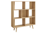 EEI-2529-OAK Transmit 7 Shelf Wood Grain Bookcase By Modway