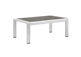 EEI-2560-SLV-GRY Shore 5 Piece Outdoor Patio Aluminum Sectional Sofa Set By Modway