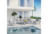 EEI-2564-SLV-GRY Shore 5 Piece Outdoor Patio Aluminum Sectional Sofa Set By Modway