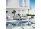 EEI-2565-SLV-GRY Shore 6 Piece Outdoor Patio Aluminum Sectional Sofa Set By Modway