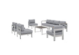 EEI-2566-SLV-GRY Shore 7 Piece Outdoor Patio Sectional Sofa Set By Modway