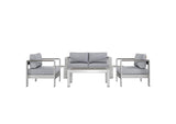 EEI-2568-SLV-GRY Shore 6 Piece Outdoor Patio Aluminum Sectional Sofa Set By Modway
