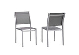EEI-2585-SLV-GRY-SET Shore Outdoor Patio Aluminum Side Chair Set Of 2 By Modway