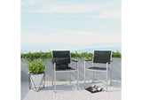 EEI-2586-SLV-BLK-SET Shore Outdoor Patio Aluminum Dining Chair Set Of 2 By Modway