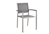 EEI-2586-SLV-GRY-SET Shore Outdoor Patio Aluminum Dining Chair Set Of 2 By Modway