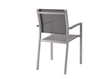 EEI-2586-SLV-GRY-SET Shore Outdoor Patio Aluminum Dining Chair Set Of 2 By Modway