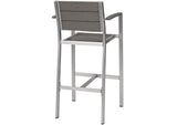 EEI-2588-SLV-GRY-SET Shore 5 Piece Outdoor Patio Aluminum Dining Set By Modway