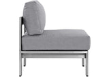 EEI-2598-SLV-GRY Shore 3 Piece Outdoor Patio Aluminum Sectional Sofa Set By Modway