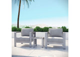EEI-2599-SLV-GRY Shore 3 Piece Outdoor Patio Aluminum Set By Modway