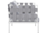 EEI-2602-WHI-GRY Harmony Outdoor Patio Aluminum Armchair By Modway