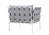 EEI-2602-WHI-GRY Harmony Outdoor Patio Aluminum Armchair By Modway