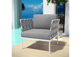 EEI-2602-WHI-GRY Harmony Outdoor Patio Aluminum Armchair By Modway