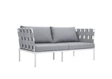 EEI-2603-WHI-GRY Harmony Outdoor Patio Aluminum Loveseat By Modway