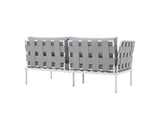 EEI-2603-WHI-GRY Harmony Outdoor Patio Aluminum Loveseat By Modway