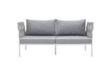 EEI-2603-WHI-GRY Harmony Outdoor Patio Aluminum Loveseat By Modway