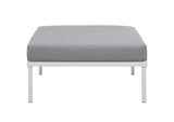 EEI-2609-WHI-GRY Harmony Outdoor Patio Aluminum Ottoman By Modway