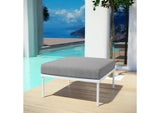 EEI-2609-WHI-GRY Harmony Outdoor Patio Aluminum Ottoman By Modway