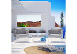 EEI-2618-WHI-GRY-SET Harmony 3 Piece Outdoor Patio Aluminum Sectional Sofa Set By Modway