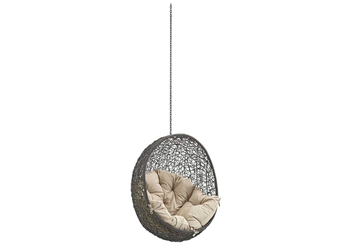 EEI-2654-GRY-BEI Hide Outdoor Patio Swing Chair Without Stand By Modway