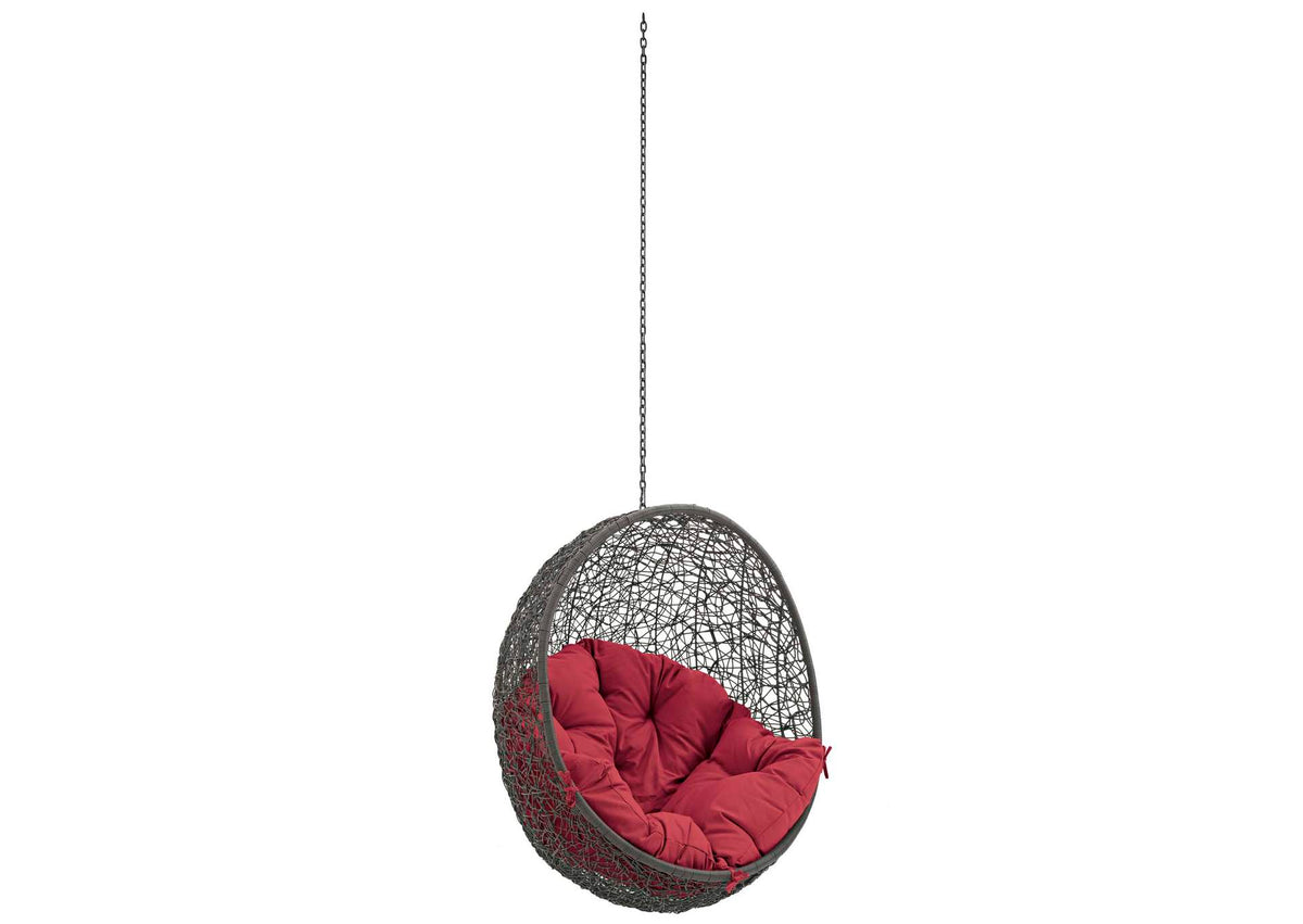 EEI-2654-GRY-RED Hide Outdoor Patio Swing Chair Without Stand By Modway