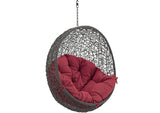 EEI-2654-GRY-RED Hide Outdoor Patio Swing Chair Without Stand By Modway
