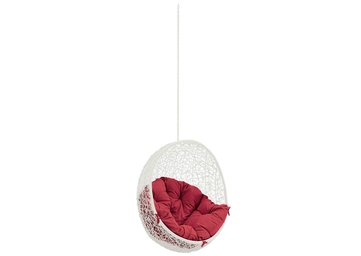 EEI-2654-WHI-RED Hide Outdoor Patio Swing Chair Without Stand By Modway