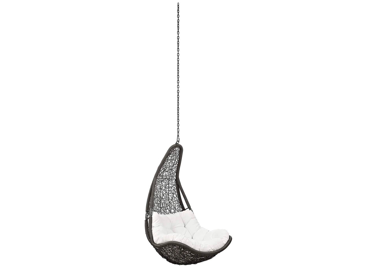 EEI-2657-GRY-WHI-SET Abate Outdoor Patio Swing Chair Without Stand By Modway