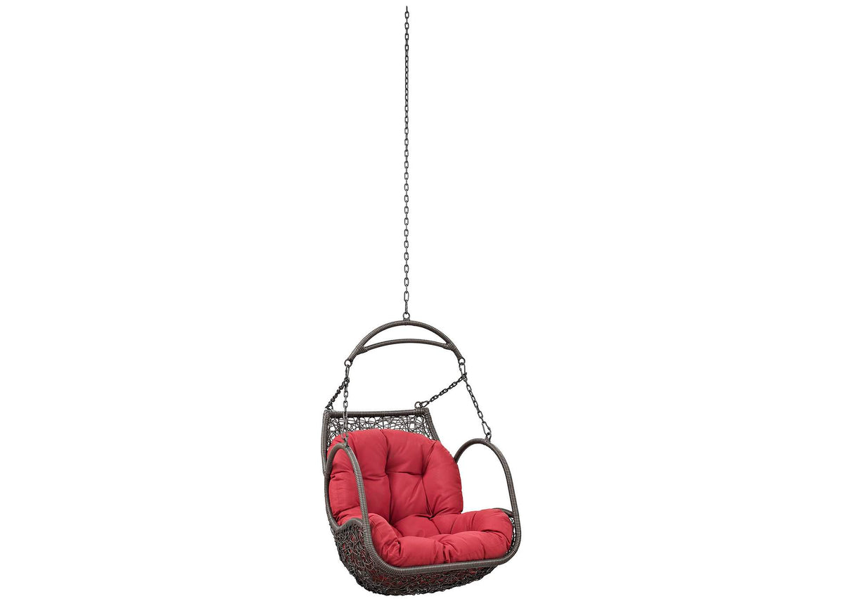 EEI-2659-RED-SET Arbor Outdoor Patio Swing Chair Without Stand By Modway
