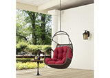 EEI-2659-RED-SET Arbor Outdoor Patio Swing Chair Without Stand By Modway