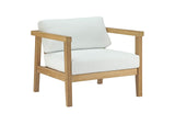 EEI-2695-NAT-WHI Bayport Outdoor Patio Teak Armchair By Modway