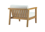 EEI-2695-NAT-WHI Bayport Outdoor Patio Teak Armchair By Modway