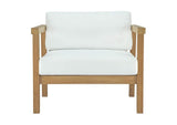EEI-2695-NAT-WHI Bayport Outdoor Patio Teak Armchair By Modway
