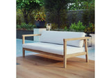 EEI-2696-NAT-WHI Bayport Outdoor Patio Teak Sofa By Modway