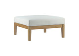 EEI-2698-NAT-WHI Bayport Outdoor Patio Teak Ottoman By Modway