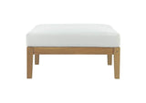 EEI-2698-NAT-WHI Bayport Outdoor Patio Teak Ottoman By Modway