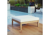 EEI-2698-NAT-WHI Bayport Outdoor Patio Teak Ottoman By Modway
