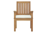EEI-2701-NAT-WHI Marina Outdoor Patio Teak Dining Chair By Modway