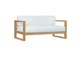 EEI-2707-NAT-WHI Upland Outdoor Patio Teak Sofa By Modway
