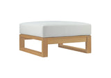 EEI-2708-NAT-WHI Upland Outdoor Patio Teak Ottoman By Modway