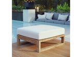 EEI-2708-NAT-WHI Upland Outdoor Patio Teak Ottoman By Modway