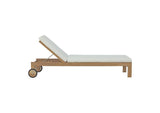 EEI-2711-NAT-WHI Upland Outdoor Patio Teak Chaise By Modway