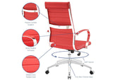 EEI-272-RED Jive Highback Office Chair By Modway
