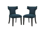 EEI-2741-AZU-SET Curve Fabric Dining Side Chair Set Of 2 By Modway